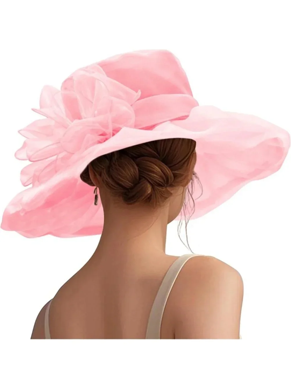 Elegant Vintage Organza Fascinator Derby Hat for Women - Tea Party & Wedding